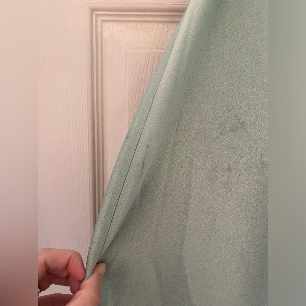 Alice + Olivia Harmony Asymmetric Satin Cowl Halter Dress Sage Green Women’s 14 - Picture 6 of 10